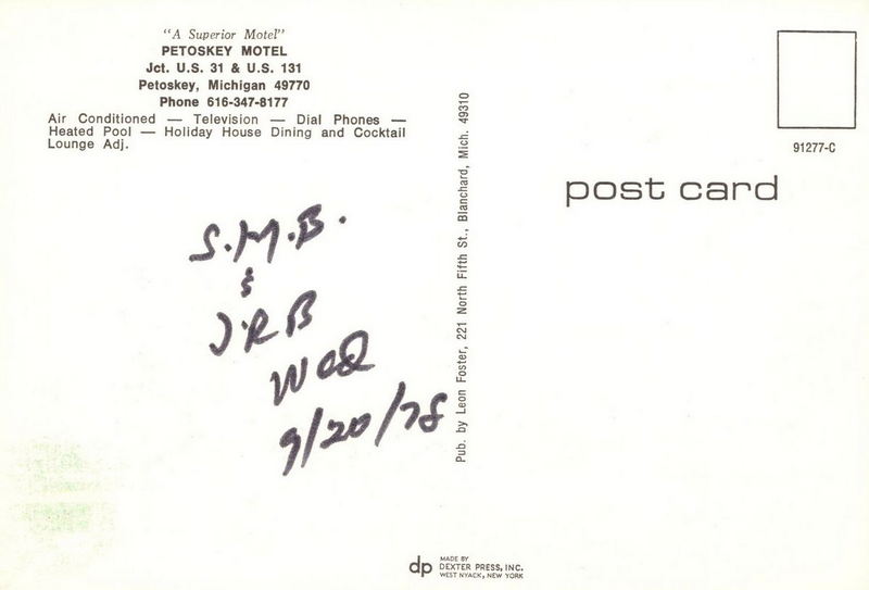 Petoskey Motel (Superior Motel, Petoskey Motor Court) - Old Postcard